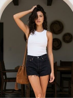 Levi’s Ribcage High-Waist Denim Shorts | Size 24